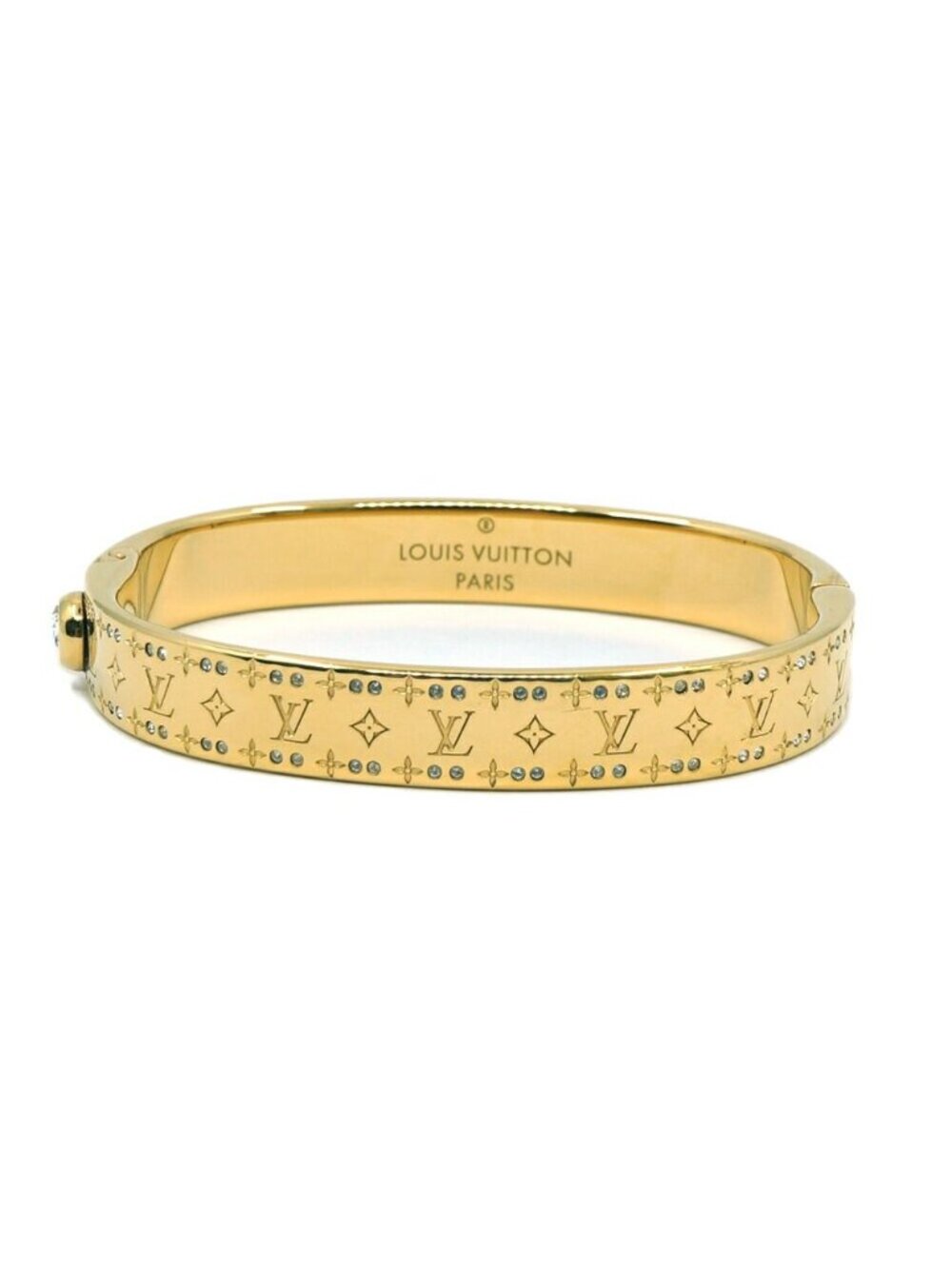 Louis Vuitton Rigid Bracelet Nanogram Strass Gold - Picture 1 of 10
